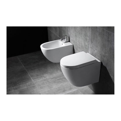 Rea Carlo Mini Oval Glossy Wall-Hung Bidet