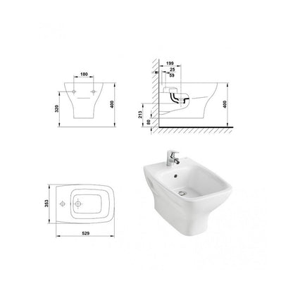 Gala Street Square Wall-Hung Bidet