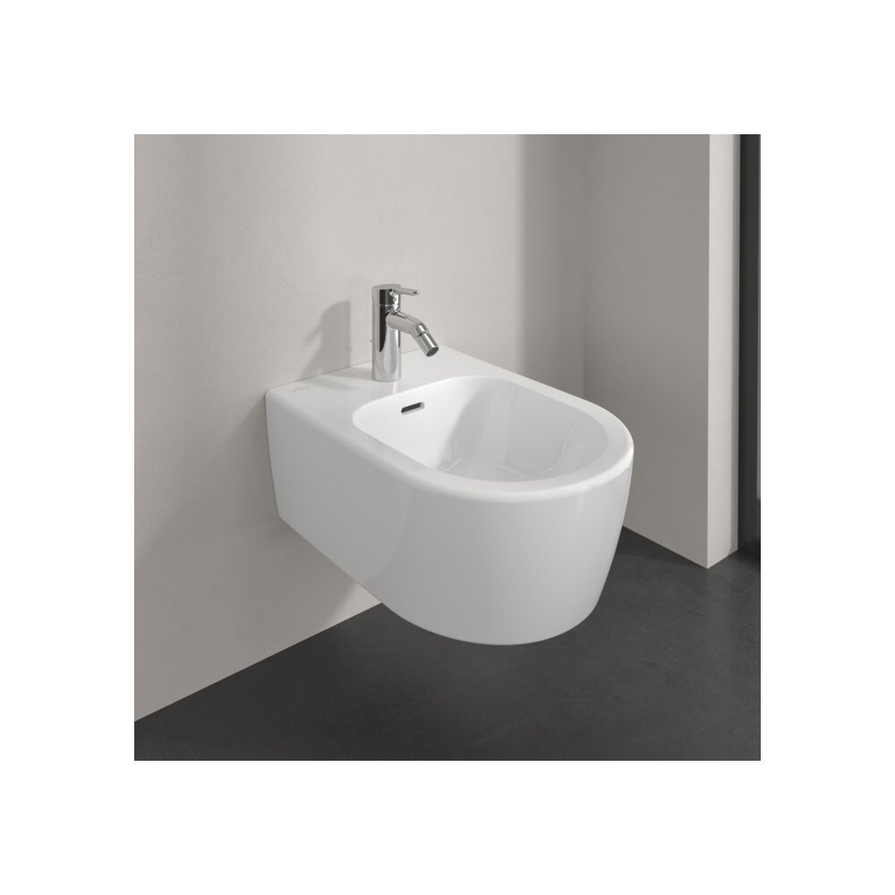 Суспендирано биде Villeroy&Boch Skyla с лъскаво бяло покритие
