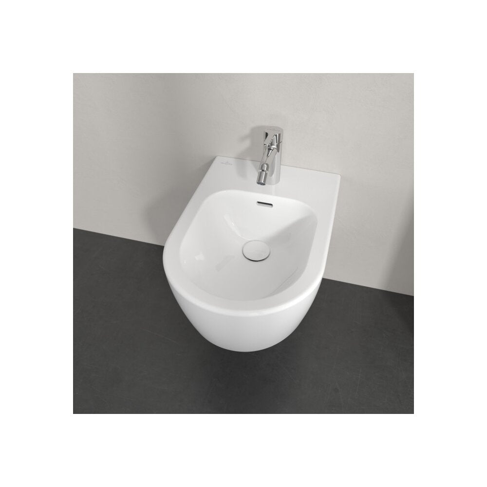 Суспендирано биде Villeroy&Boch Skyla с лъскаво бяло покритие