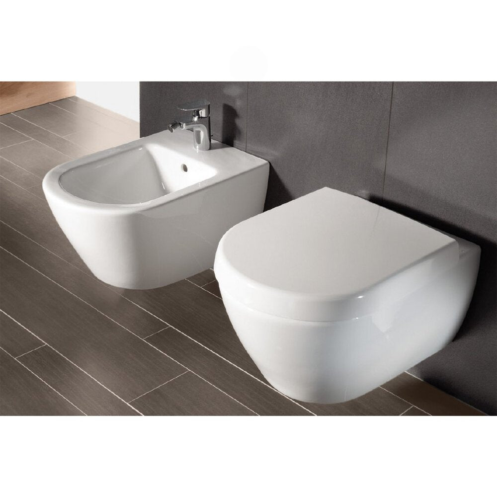 Суспендирано биде Villeroy&Boch Subway 2.0 с бял завършек Alpin CeramicPlus