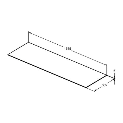 Керамичен плот за мивка Ideal Standard Atelier Conca 160 см, светло сив финиш