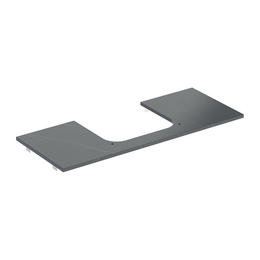 Geberit One Washbasin Top with Central Cutout Black Marble 120 cm