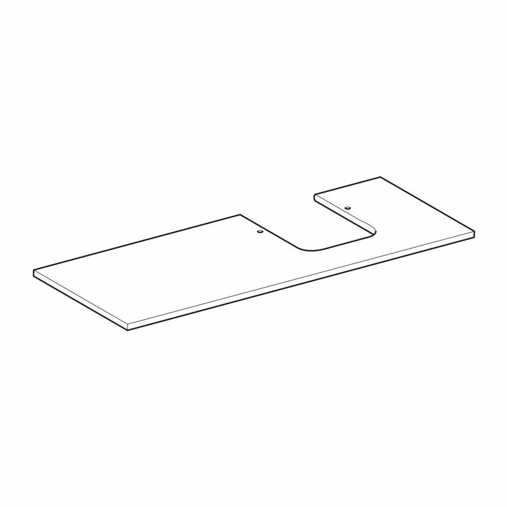 Блат за лавоар Geberit One с десен отвор 120 см тип бяла мрамор