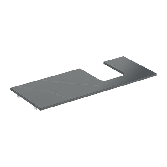 Geberit One Washbasin Top with Right Cutout 120 cm Black Marble
