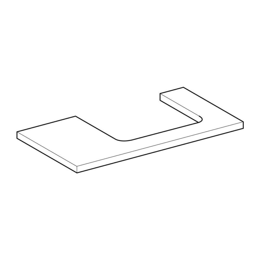 Geberit One Washbasin Top with Right Cutout Matt White 90 cm