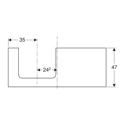 Geberit One Washbasin Top with Left Cutout Matt White 120 cm