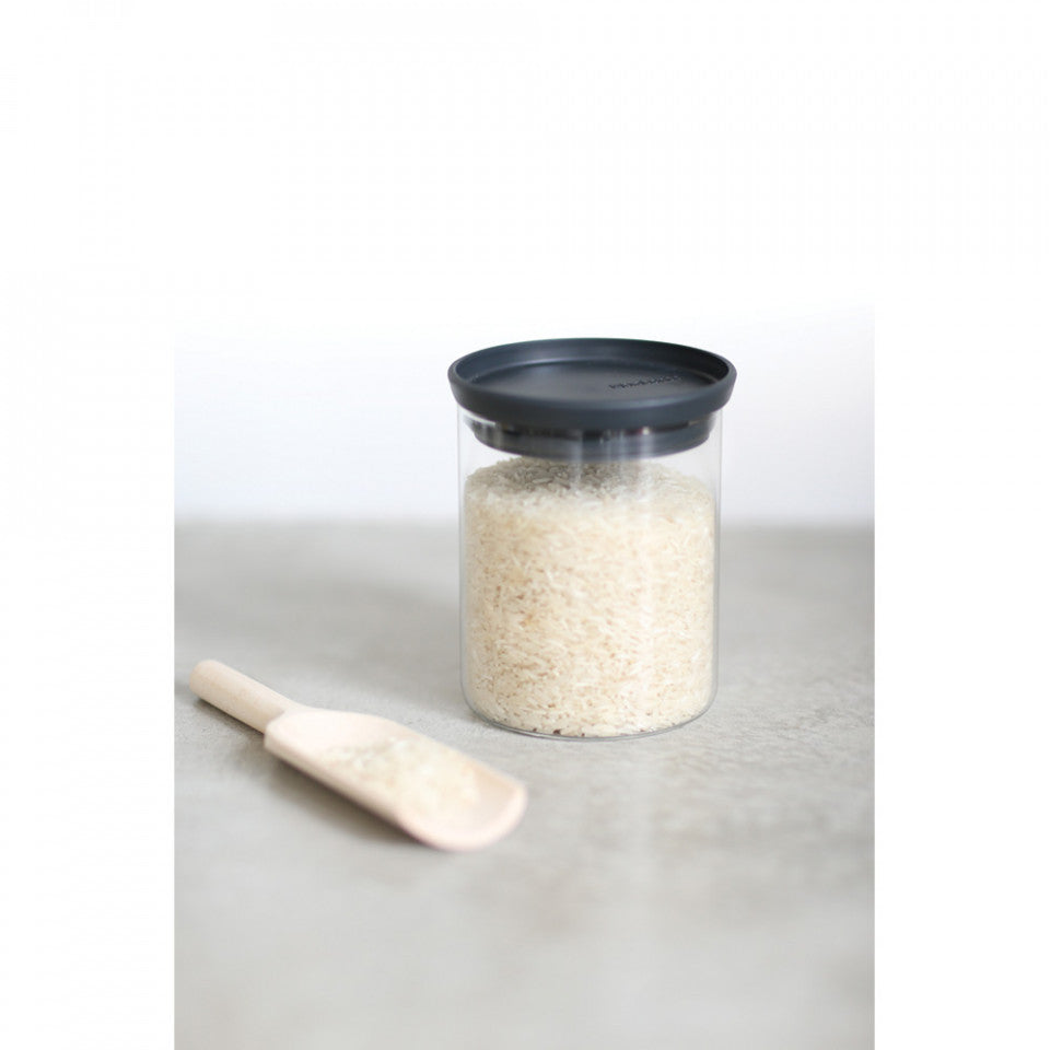 Стъклен буркан Brabantia стативен 0.6L, Тъмен сив 646875