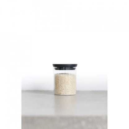 Стъклен буркан Brabantia стативен 0.6L, Тъмен сив 646875