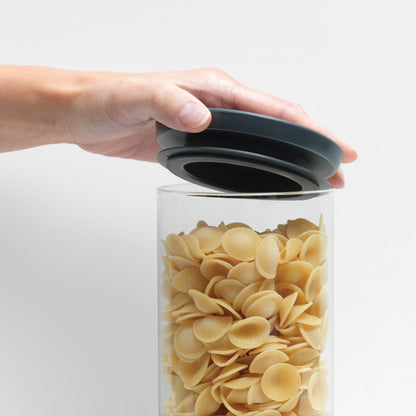 Стъклен буркан Brabantia стативен 0.6L, Тъмен сив 646875