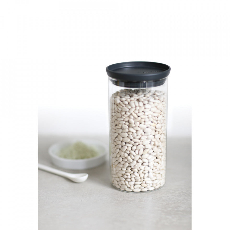 Стъклен буркан Brabantia, стативен 1.1L, Тъмен сив 646874