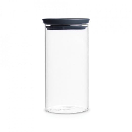 Стъклен буркан Brabantia, стативен 1.1L, Тъмен сив 646874