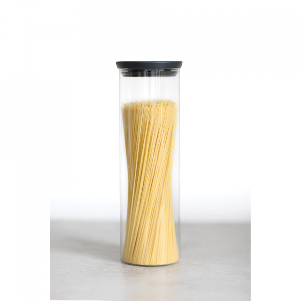 Стъклен буркан Brabantia стативен 1.9L, Тъмен сив 646873