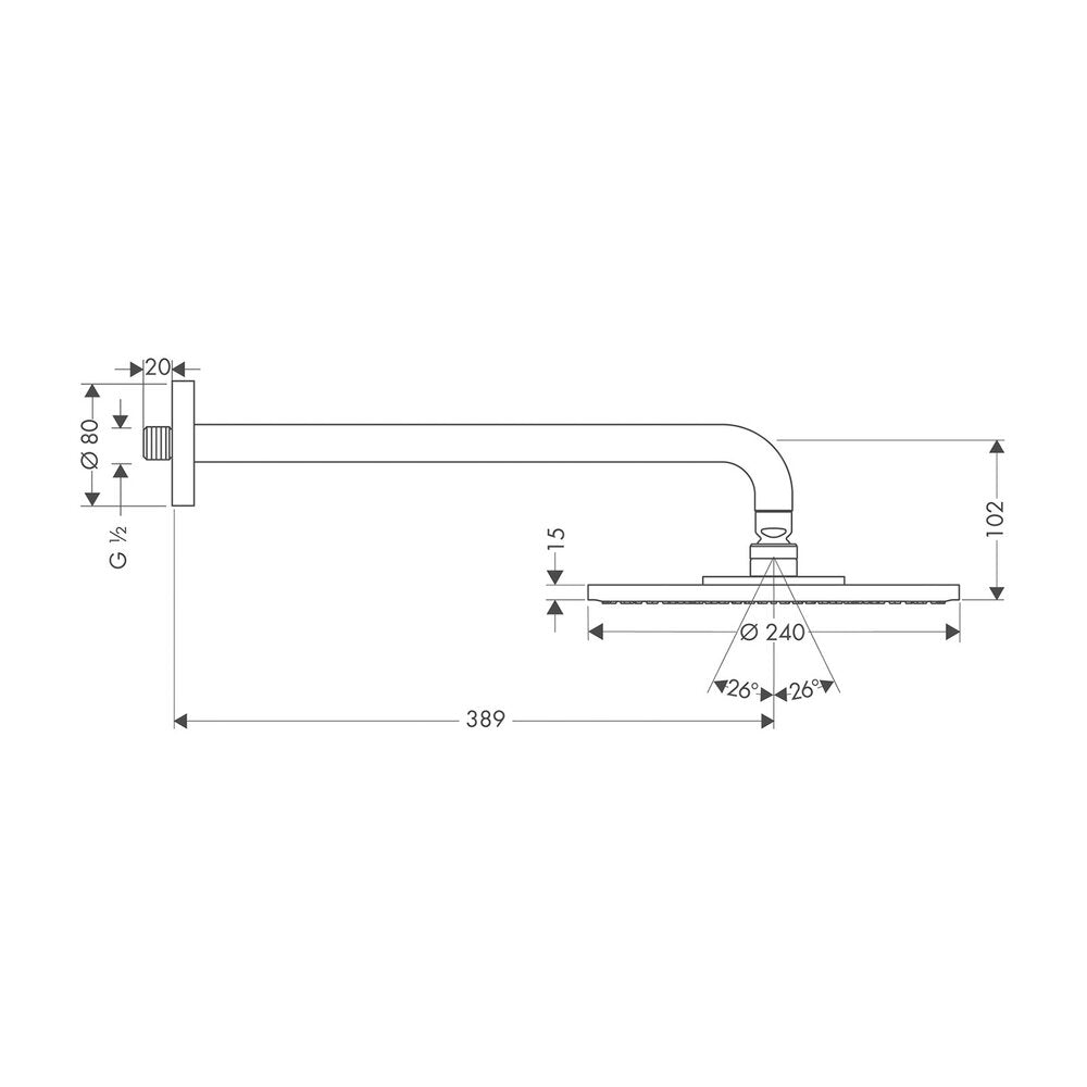 Смесител с душ глава Hansgrohe Raindance S 240 1 jet Ecosmart 9l/min хром