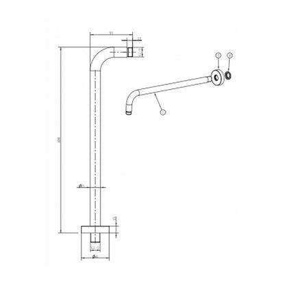 FDesign Inula Shower Arm 40 cm Matte Black