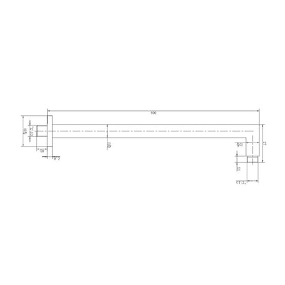 FDesign Inula Shower Arm Glossy Chrome 40 cm