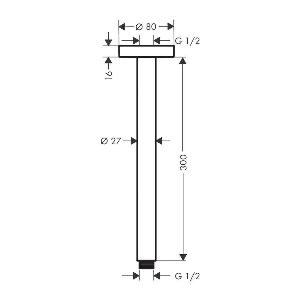 Brat de dus Hansgrohe 30 cm с покритие Brushed Bronze