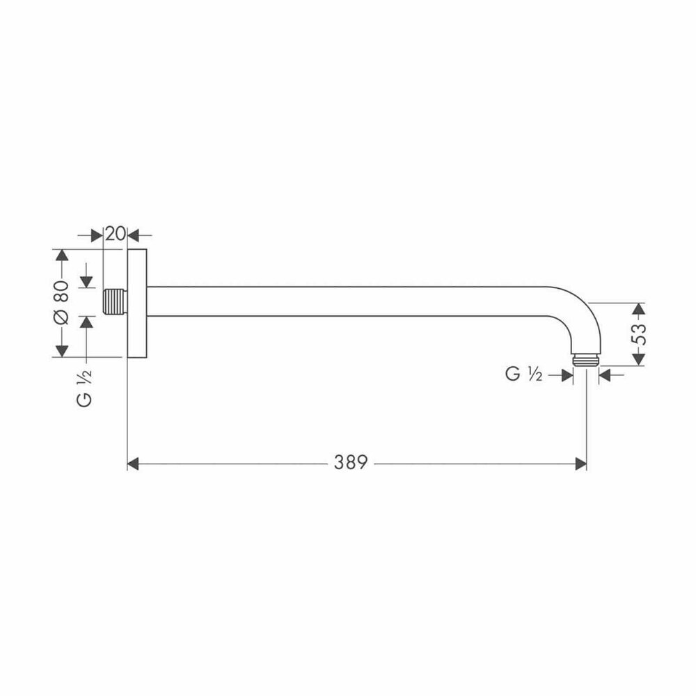 Hansgrohe 389 mm Shower Arm in Brushed Bronze
