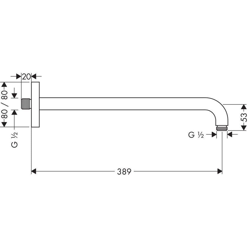 Hansgrohe E389 Wall-Mounted Shower Arm