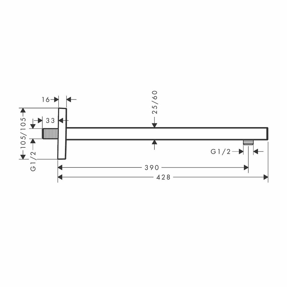 Смесител за душ Hansgrohe Rainfinity Square 39 см хром гланц