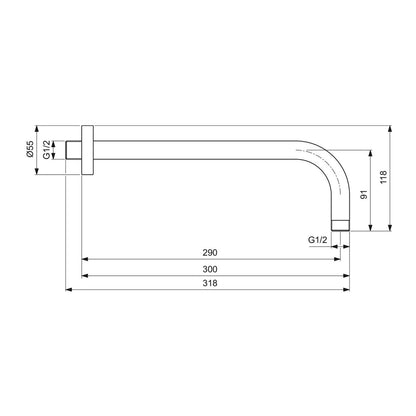 Брат за душ Ideal Standard IdealRain 30 см сив Magnetic Grey