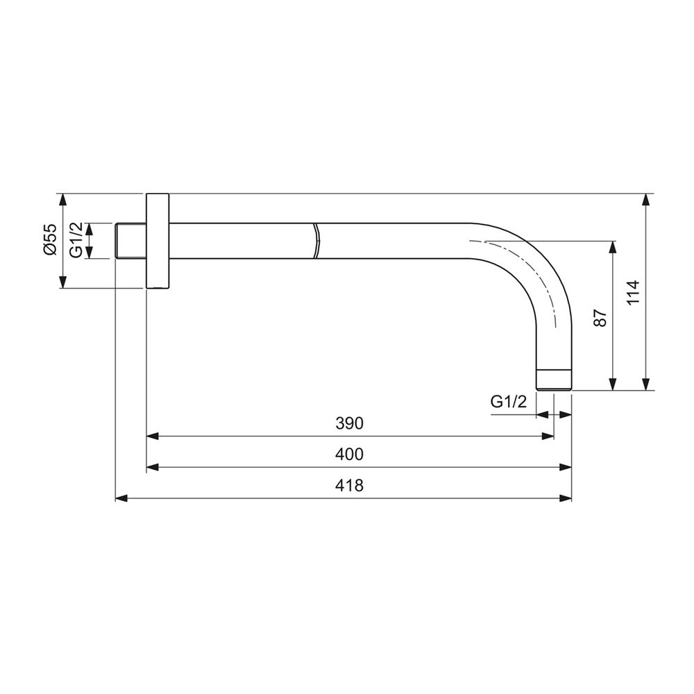 Shower arm Ideal Standard IdealRain 40 cm Silver Storm