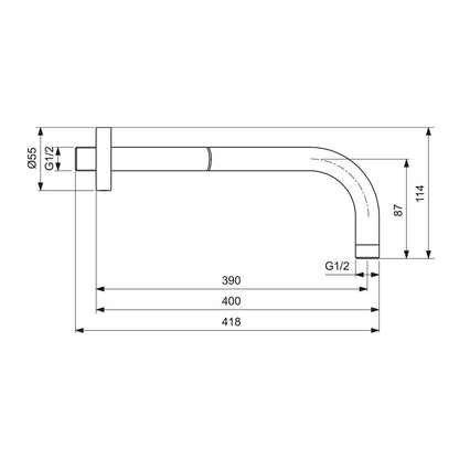 Душова ръкохватка Ideal Standard IdealRain 40 см злато мат