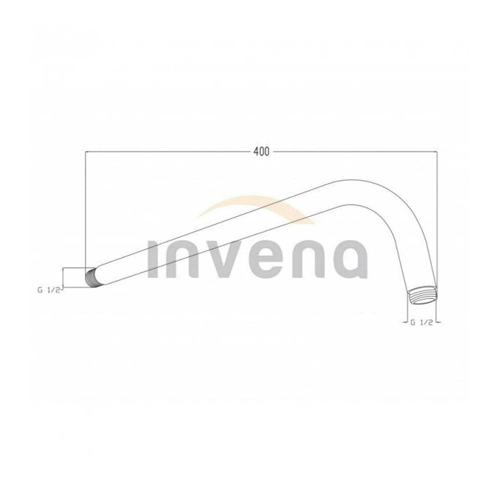 Брат за душ Invena 40 см черен мат