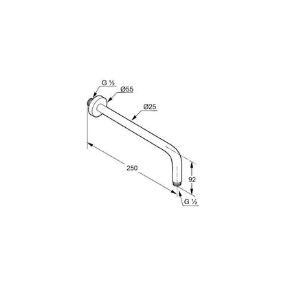 Kludi 250 mm Shower Arm