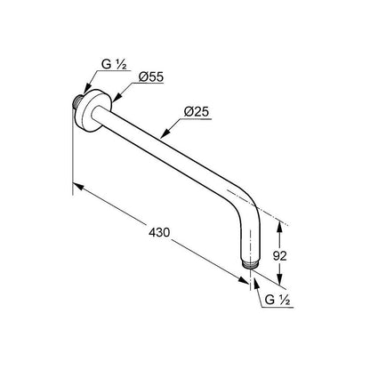 Kludi A-QA 430 mm Shower Arm