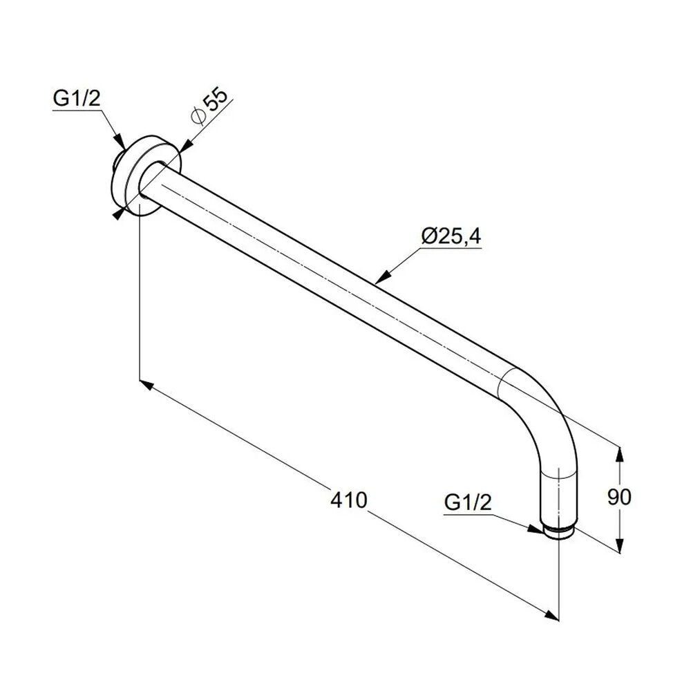 Ръкохватка за душ Kludi A-QA 41 cm завършек злато мат