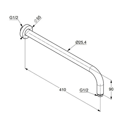 Ръкохватка за душ Kludi A-QA 41 cm завършек злато мат