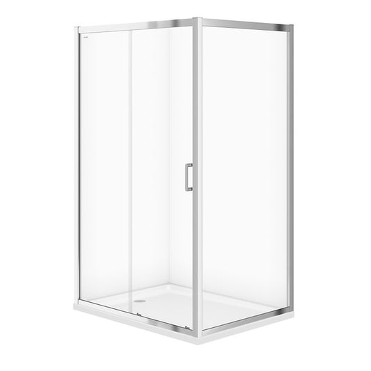 Правоъгълна душ кабина Cersanit Arteco с плъзгаща се врата 120x90 хром