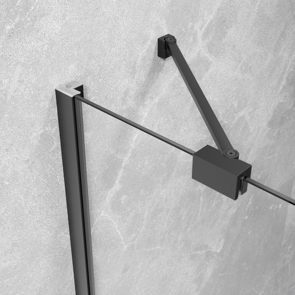 Правоъгълна душ кабина с отваряща се врата Radaway Essenza KDJ 100x90 cm черен мат-прозрачен ляв