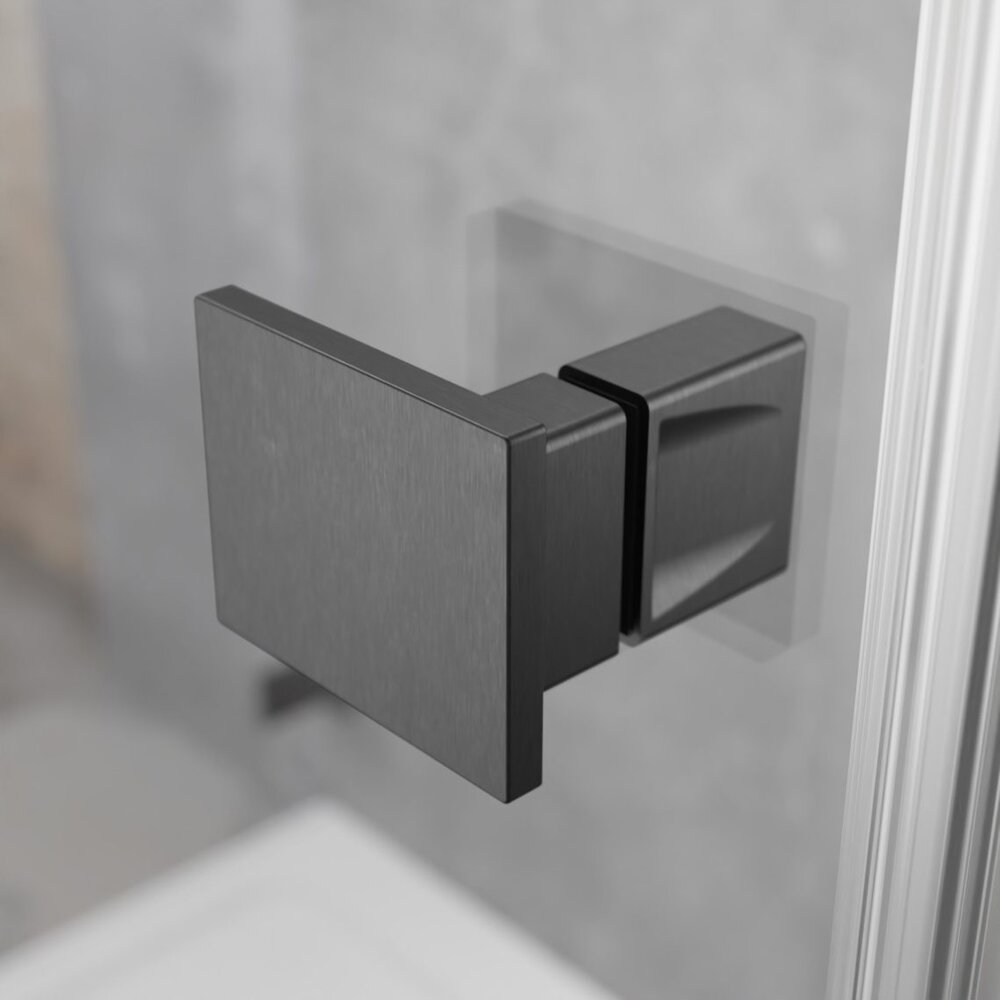 Правоъгълна душ кабина с отваряща се врата Radaway Essenza KDJ 80x75 cm финиш GunMetal brushed-transparent дясна