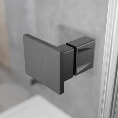 Правоъгълна душ кабина с отваряща се врата Radaway Essenza KDJ 80x75 cm финиш GunMetal brushed-transparent дясна