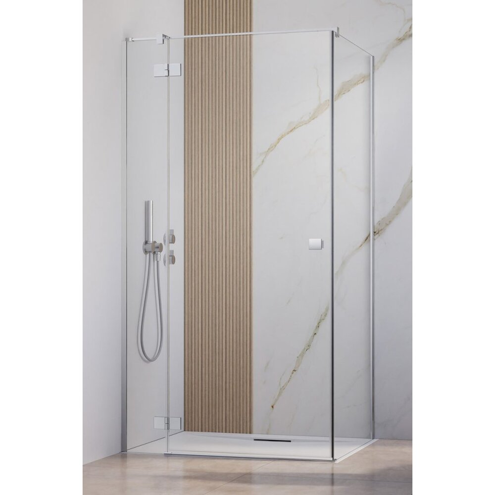 Правоъгълна душ кабина с отваряща се врата Radaway Essenza KDJ 90x75 cm хром-прозрачна лява