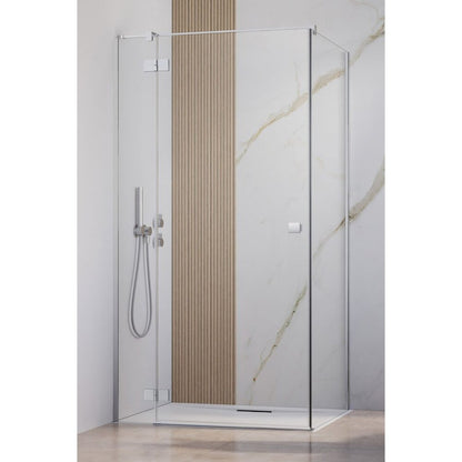 Правоъгълна душ кабина с отваряща се врата Radaway Essenza KDJ 90x75 cm хром-прозрачна лява