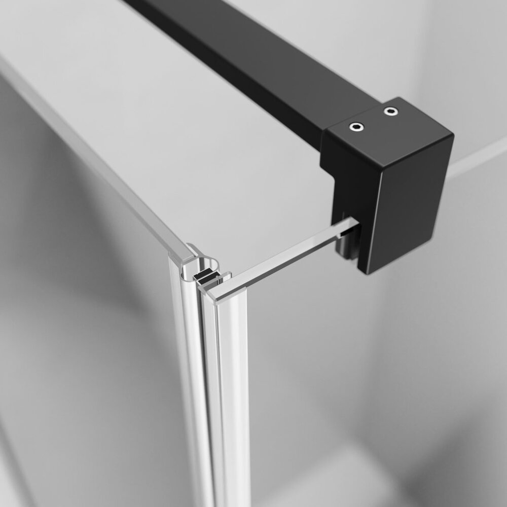 Правоъгълна душ кабина с отваряща се врата Radaway Nes KDJ I 100x75 cm матово черно-прозрачно ляво