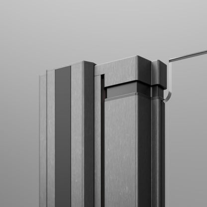 Правоъгълна душ кабина с отваряща се врата Radaway Nes KDJ I 100x80 cm завършек GunMetal матово-прозрачно дясно