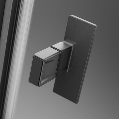 Правоъгълна душ кабина с отваряща се врата Radaway Nes KDJ I 80x75 cm завършек GunMetal матово-прозрачно ляво
