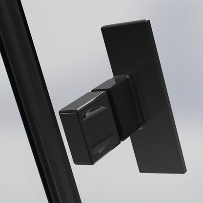Правоъгълна душ кабина с отваряща се врата Radaway Nes KDJ I Factory 100x70 cm матово черно-прозрачно ляво