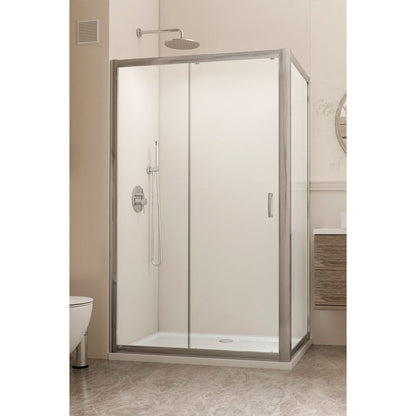 Правоъгълна душ кабина с плъзгаща се врата Radaway Premium Plus DWJ+S 95x90 cm хромирано-стъклено покритие