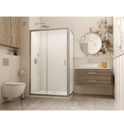 Правоъгълна душ кабина с плъзгаща се врата Radaway Premium Plus DWJ+S 95x90 cm хромирано-стъклено покритие