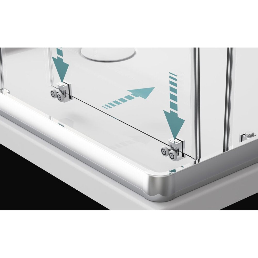 Правоъгълна душ кабина с плъзгаща се врата Radaway Premium Plus DWJ+S 95x90 cm хромирано-стъклено покритие