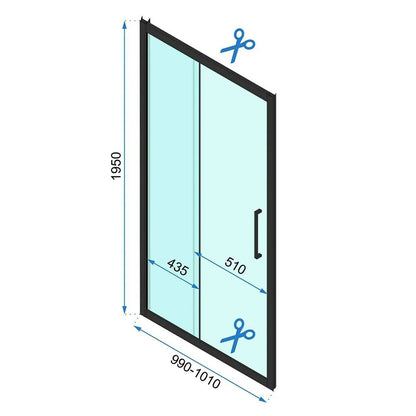 Rectangular Shower Cabin with Sliding Door Rea Rapid Slide 100x80 Black