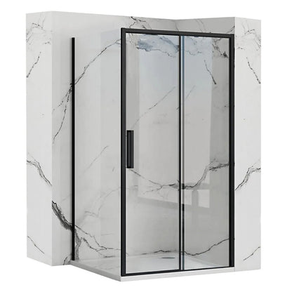 Rectangular Shower Cabin with Sliding Door Rea Rapid Slide 150x80 Black