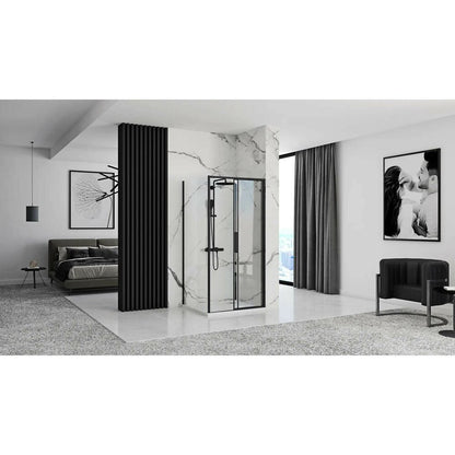 Rectangular Shower Cabin with Sliding Door Rea Rapid Slide 150x80 Black