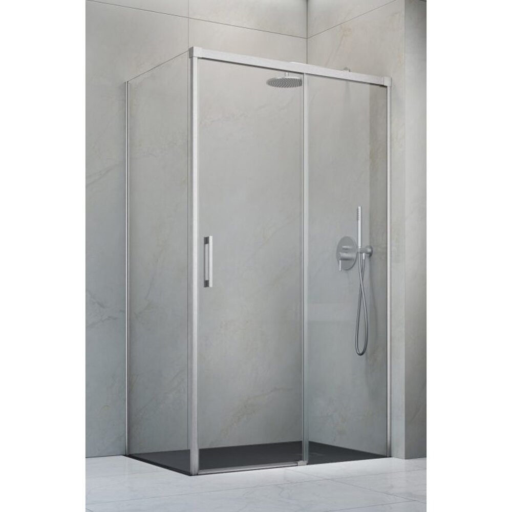 Правоъгълна душ кабина с плъзгаща се врата Radaway Idea KDJ 110x70 cm завършек никел с четка-прозрачна дясна