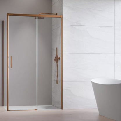 Правоъгълна душ кабина с плъзгаща се врата Radaway Idea KDJ 110x75 cm с покритие от четкан мед - дясна